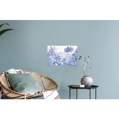 Tropisch - Jungle - Blauw Muursticker klein -plant
