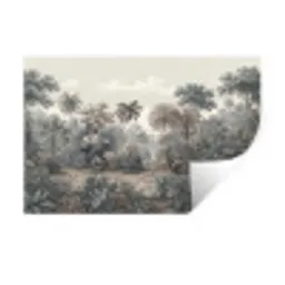 Tropisch - Landschap - Illustratie Muursticker klein -3d