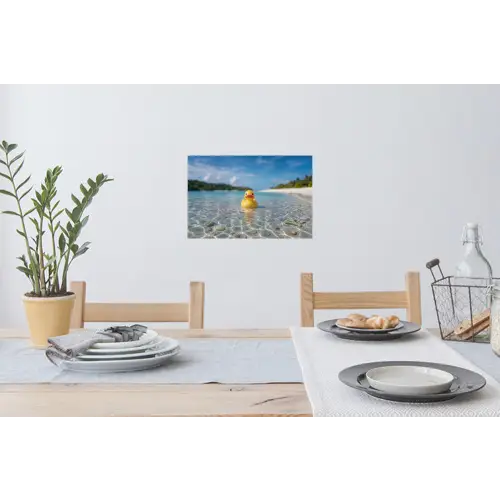 Tropisch - Badeend - geel Muursticker klein -eettafel