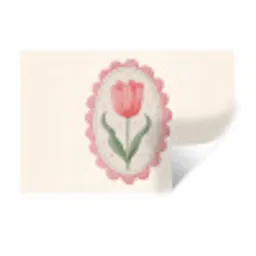Tulp - Lijst - Ovaal - Illustratie Muursticker klein -3d