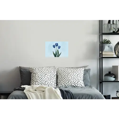 Tulpen - Blauw - Bladeren Muursticker klein -slaapkamer