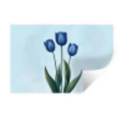 Tulpen - Blauw - Bladeren Muursticker klein -3d