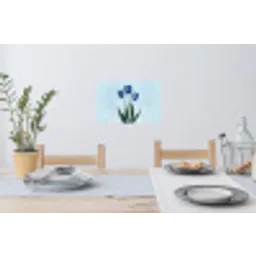 Tulpen - Blauw - Bladeren Muursticker klein -eettafel