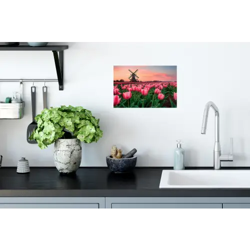 Tulpen - Molen - Nederland Muursticker klein -keuken
