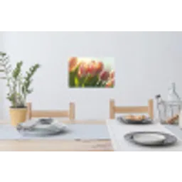Tulpen - Roze - Zonnestralen Muursticker klein -eettafel