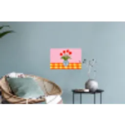 Tulpen - Roze - Vaas Muursticker klein -plant