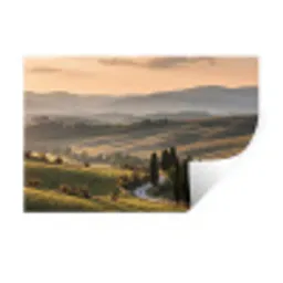 Toscaans - Landschap - Heuvels Muursticker klein -3d