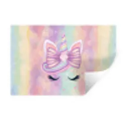 Eenhoorn - Glitters - Regenboog - Pastel Muursticker klein -3d