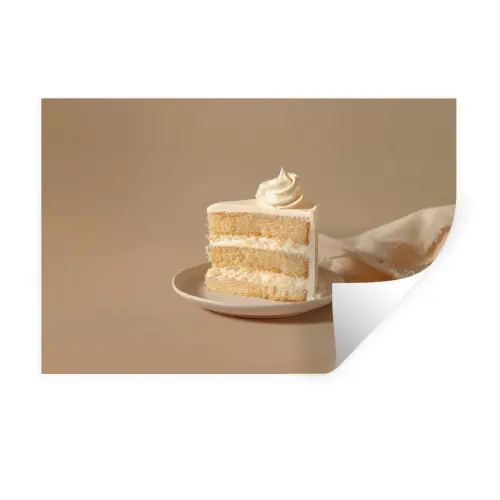 Vanilletaart - Cake - Romig Muursticker klein -3d