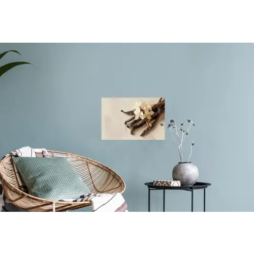 Vanille - Bloemen - Beige Muursticker klein -plant