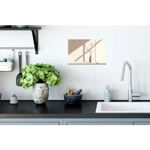 Vaas - Takken - Bessen - Minimalistisch Muursticker klein -keuken