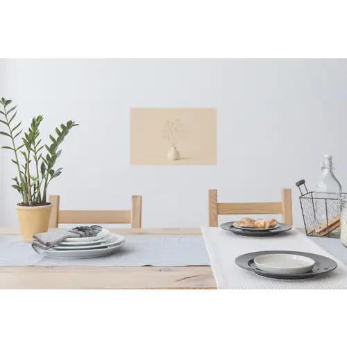 Vaas - Takken - Bloemetjes - Wit Muursticker klein -eettafel