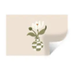 Vaas - Geruit - Bloem - Groen Muursticker klein -3d