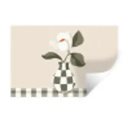 Vaas - Geruit - Groen - Bloem Muursticker klein -3d