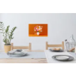 Vaas - Bloemen - Oranje Muursticker klein -eettafel