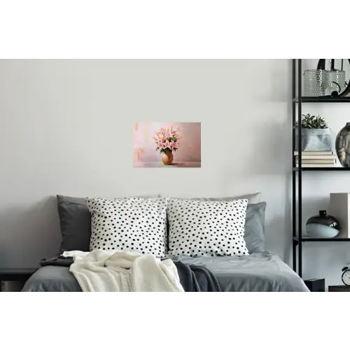 Vaas - Bloemen - Roze Muursticker klein -slaapkamer