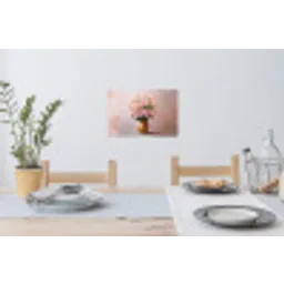 Vaas - Bloemen - Roze Muursticker klein -eettafel