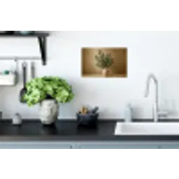 Vaas - Olijftakken - Bladeren - Beige Muursticker klein -keuken