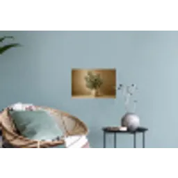 Vaas - Olijftakken - Bladeren - Beige Muursticker klein -plant