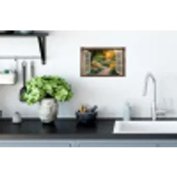Doorkijk - Bloemen - Natuur - Zon - Pad Muursticker klein -keuken