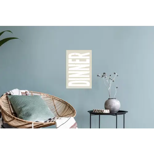 Vintage - Beige - Japandi - Wit Muursticker klein -plant