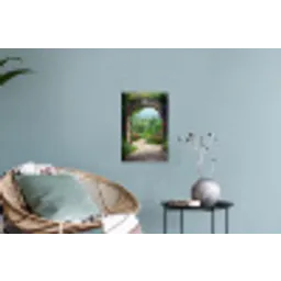Doorkijk - Landschap - Bloemen - Pad - Uitzicht Muursticker klein -plant