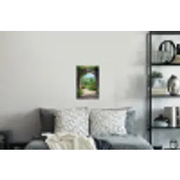 Doorkijk - Landschap - Bloemen - Pad - Uitzicht Muursticker klein -slaapkamer