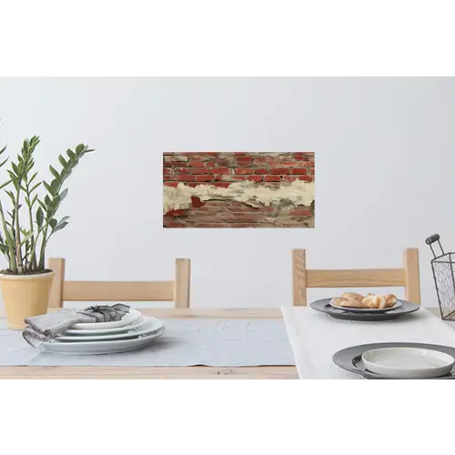 Muur - Baksteen - Verweerd Muursticker klein -eettafel