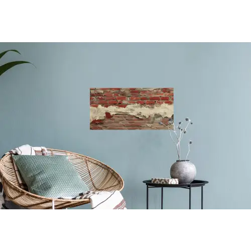 Muur - Baksteen - Verweerd Muursticker klein -plant