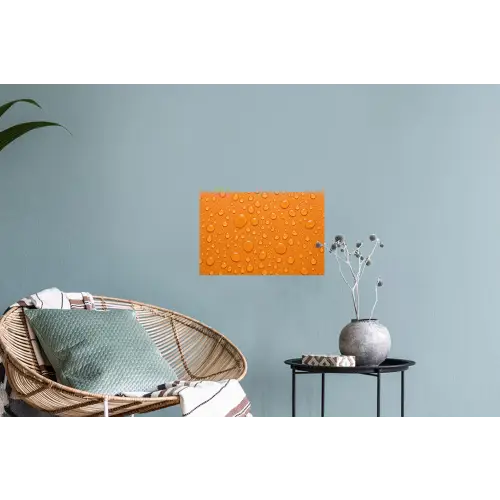 Water - Druppels - Oranje Muursticker klein -plant