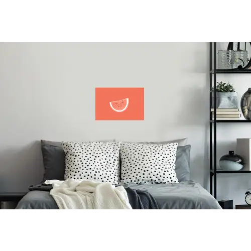 Watermeloen - Lijnen - Koraalrood Muursticker klein -slaapkamer