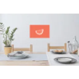 Watermeloen - Lijnen - Koraalrood Muursticker klein -eettafel
