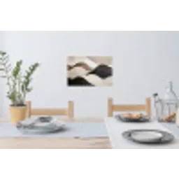 Golven - Abstract - Beige Muursticker klein -eettafel