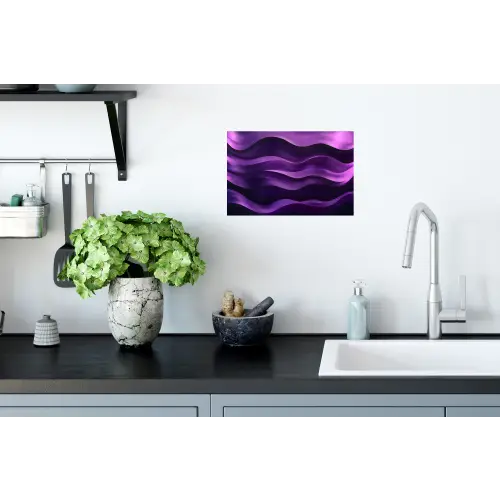 Golven - Abstract - Paars Muursticker klein -keuken
