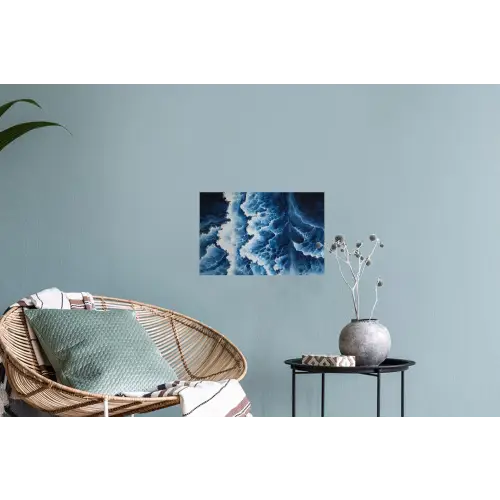 Golven - Blauw - Schuim Muursticker klein -plant