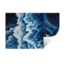 Golven - Blauw - Schuim Muursticker klein -3d