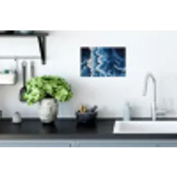 Golven - Blauw - Schuim Muursticker klein -keuken