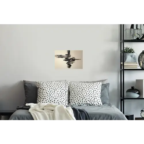 Golven - Penseelstreken - Beige - Minimalistisch Muursticker klein -slaapkamer