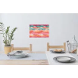 Golven - Kleurrijk - Abstract Muursticker klein -eettafel
