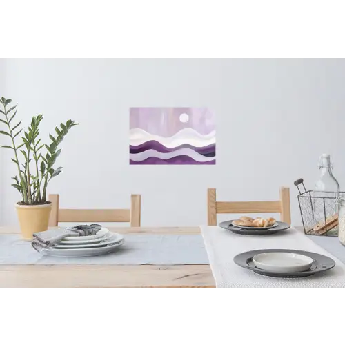 Golven - Heuvels - Abstract - Paars Muursticker klein -eettafel
