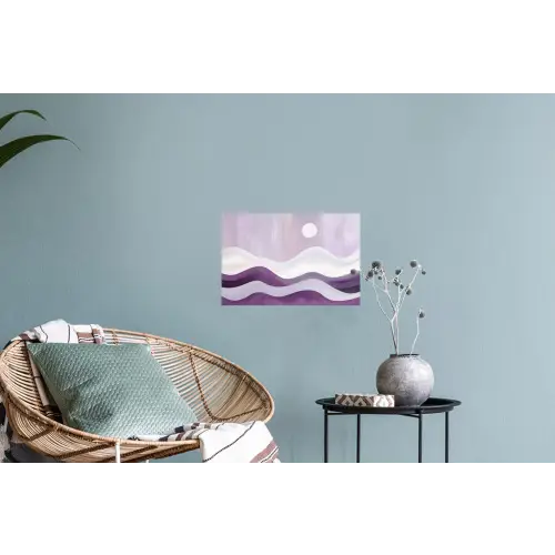 Golven - Heuvels - Abstract - Paars Muursticker klein -plant