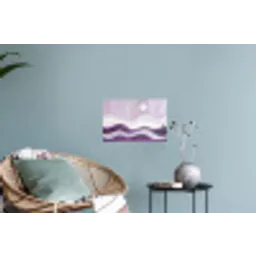 Golven - Heuvels - Abstract - Paars Muursticker klein -plant