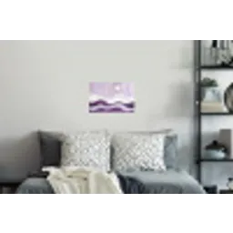 Golven - Heuvels - Abstract - Paars Muursticker klein -slaapkamer