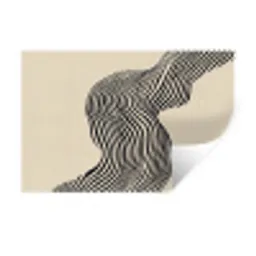 Golvend - Lijnen - Abstract - Silhouet Muursticker klein -3d