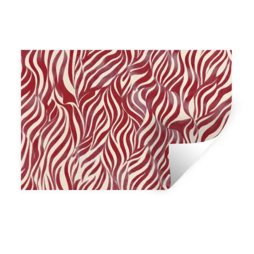 Golvende vormen - Abstract - Rood Muursticker klein -3d