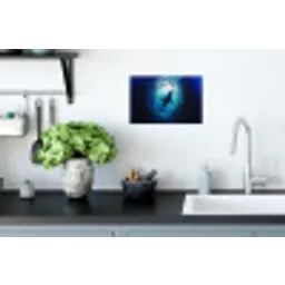 Walvis - Vissen - Donkerblauw Muursticker klein -keuken