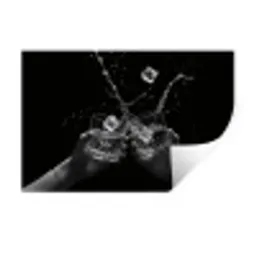 Whickyglazen - Ijs - Spetters - Zwart Muursticker klein -3d