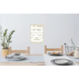 Wit - Chef - Decoratie - Japandi Muursticker klein -eettafel
