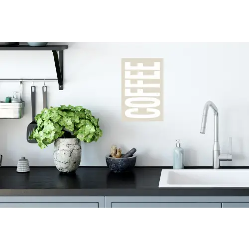 Wit - Koffie - Vintage - Decoratie Muursticker klein -keuken