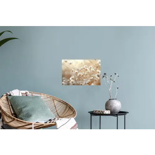 Wilde - Bloemen - Wit Muursticker klein -plant